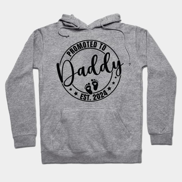 Promoted to Daddy Est 2024, Funny New Dad Family Hoodie by Shrtitude